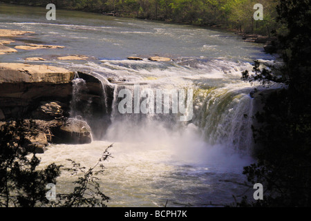 Close up view of Cumberland Falls from Eagle Falls Trail Cumberland Falls State Resort Park Corbin Kentucky Stock Photo