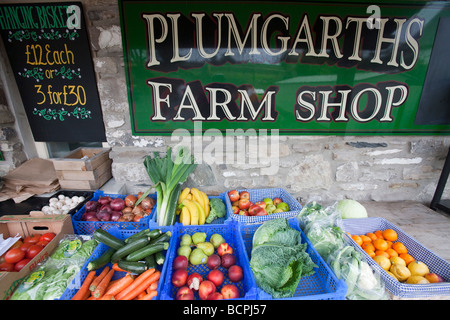 Plumgarths farm shop in Kendal Cumbria UK Farm shops are a great way for farmers to diversify and help to cut down on food miles Stock Photo