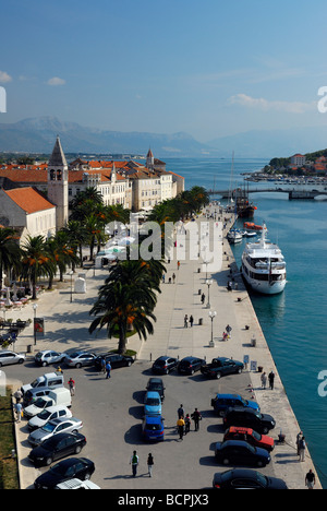Riva seafront of Trogir on Dalmatian Coast of Croatia Stock Photo