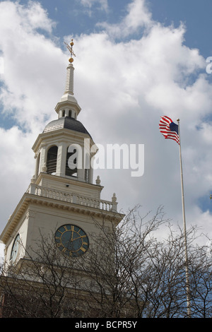 The Clocktower at the Henry Ford Museum Dearborn Detroit Michigan in USA US low angle from below United States nobody of America hi-res Stock Photo