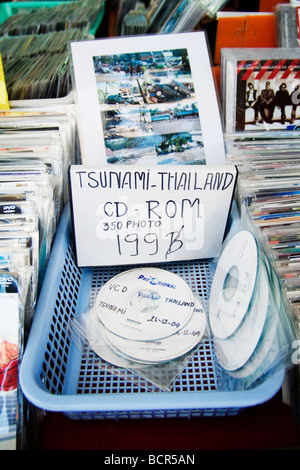 Photo CD's for sale in Phuket just a week after the devastating Boxing Day Tsunami in December 2004 Stock Photo