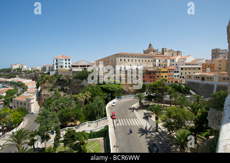 The steps down to the harbour of Mahon Stock Photo