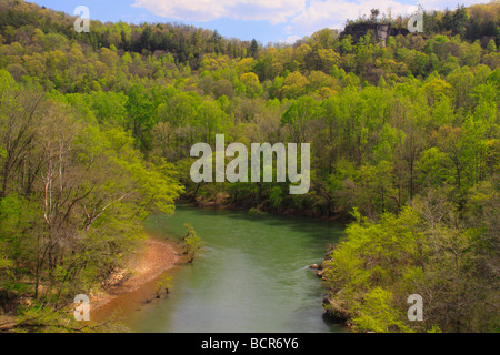 Cumberland River Blue Heron Historic Mining Community Big South Fork National River and Recreation Area Kentucky Stock Photo