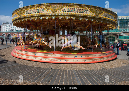 A Merry-go-round on Brighton Beach Stock Photo