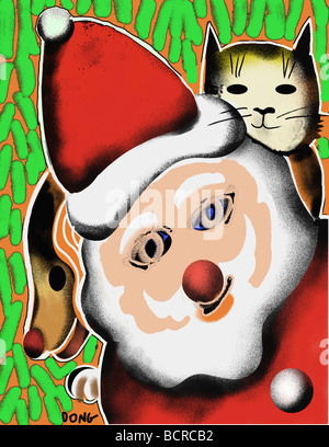 Santa keeper, 2006, Diana Ong (b.1940/Chinese-American) Computer Graphics Stock Photo