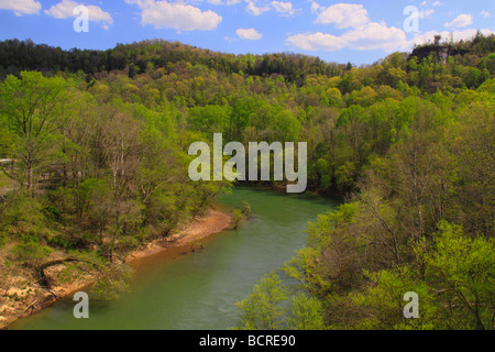 Cumberland River Blue Heron Historic Mining Community Big South Fork National River and Recreation Area Kentucky Stock Photo