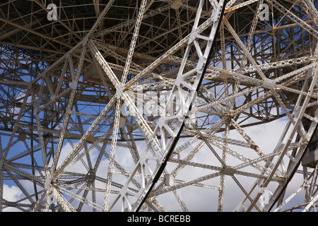 Detail of the structure of Jodrell Bank radio telescope, Cheshire, England Stock Photo