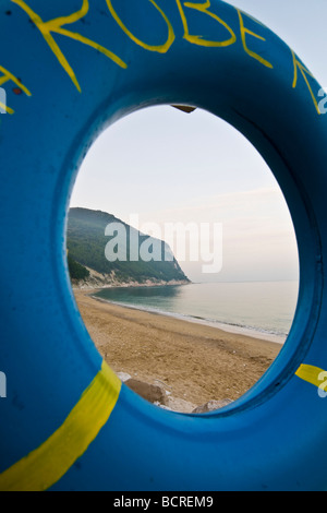 The beach near Sirolo Conero Regional Park Ancona Italy Stock Photo