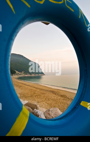 The beach near Sirolo Conero Regional Park Ancona Italy Stock Photo