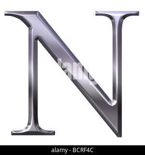 3d silver Greek letter Ny Stock Photo