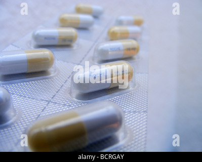 genuine Tamiflu 75mg, an anti-viral drug used in the treatment and prophylaxisof Influenzavirus A and Influenzavirus B infection Stock Photo