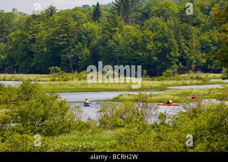 Middle Branch of the Moose River in Old Forge in the Adirondack Mountains of New York Stock Photo