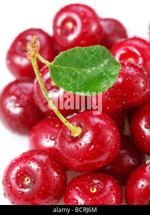 Cherries an object is on a white background Stock Photo
