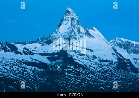Sunrise view of The Matterhorn above Zermatt, Valais, Switzerland Stock Photo