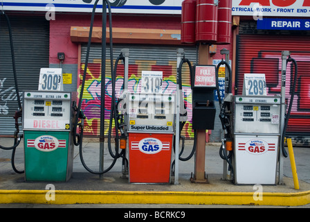 An American Brand gasoline in the Red Hook neighborhood of Brooklyn in New York on Sunday July 19 2009 Richard B Levine Stock Photo