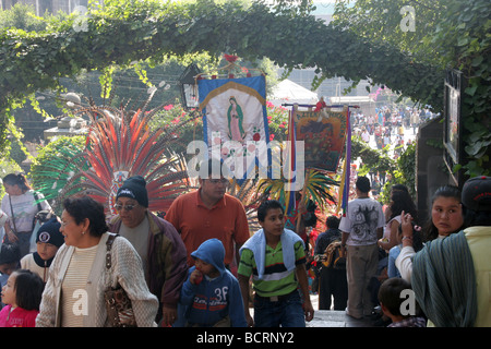 Visting the Virgin of Guadalupe sanctuary Stock Photo