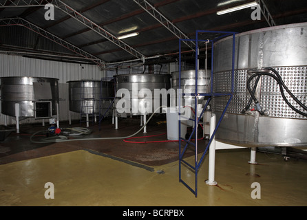 Wine making tanks at Tyrrells Wines Hunter Valley Australia Stock Photo