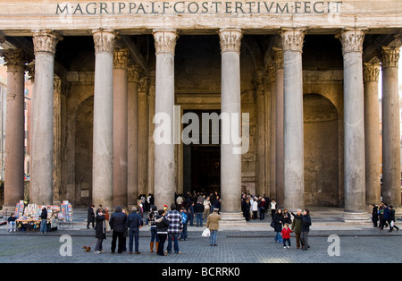 pantheon facade in Rome Italy Stock Photo
