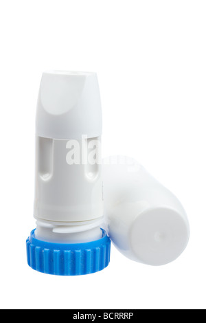 Asthma Inhaler isolated on white background Stock Photo