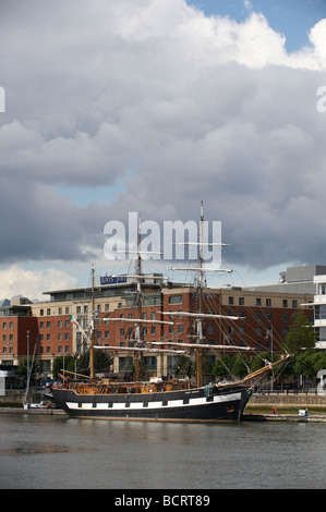 Jeanie Johnston is a replica of a 19th century sailing ship Based in Dublin Ireland Stock Photo