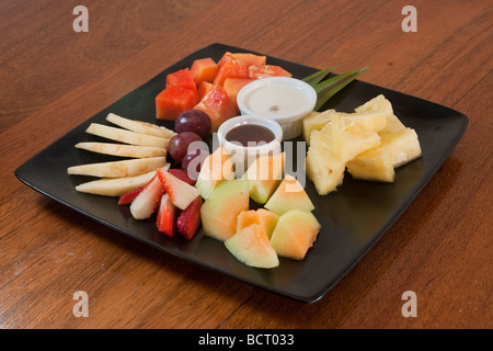 Tropical Fruit Plate Stock Photo