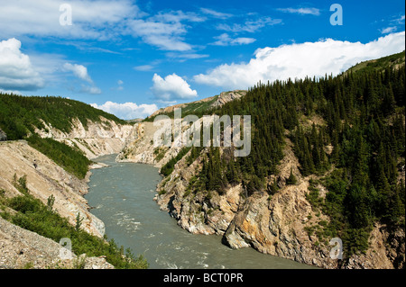 Landscape of the Nenana River, Healy, Alaska Stock Photo