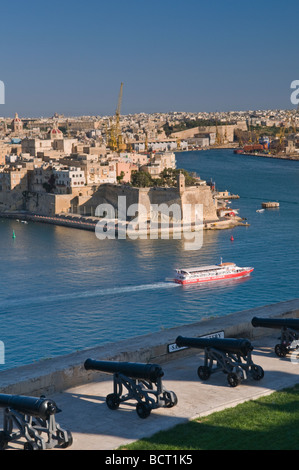 View to Grand Harbour Valletta Malta Stock Photo