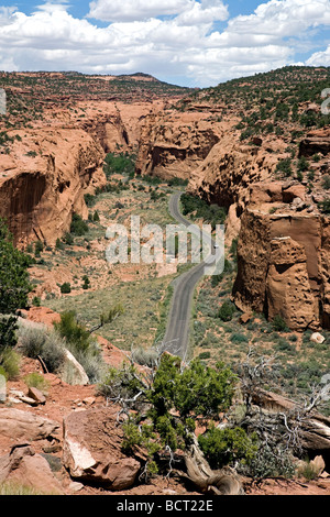 The Burr Trail, a scenic backcountry route going from the mountain town of Boulder to Capital Reef National Park, near Escalante Stock Photo