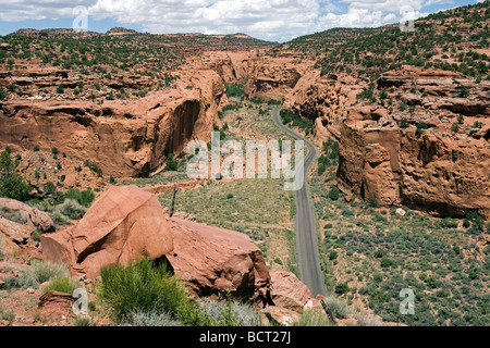 The Burr Trail, a scenic backcountry route going from the mountain town of Boulder to Capital Reef National Park, near Escalante Stock Photo