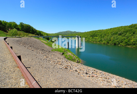 Dam and Outlet Structure Lake Moomaw Gathright Dam Covington Virginia Stock Photo