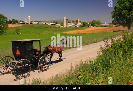 Mennonite Farms,Farmland and Horse and Buggy near Elmira ...
