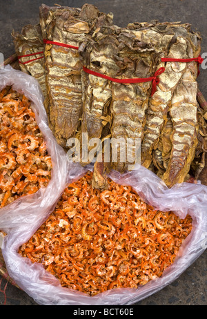 Dried Fish on sale in Street Market Hanoi Vietnam Stock Photo