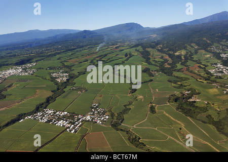 aerial view of Reunion island Stock Photo