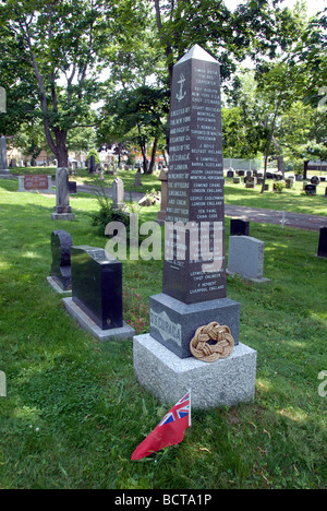 Memorial in Fairview Lawn Cemetery to the crew of the SS Curaca lost in the giant explosion on 6th December 1917 in Halifax Nova Stock Photo