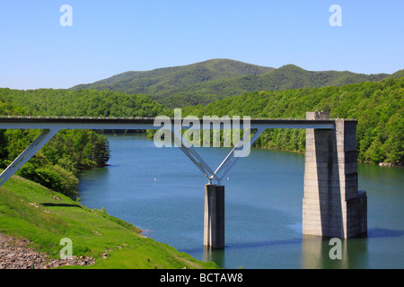 Dam and Outlet Structure Lake Moomaw Gathright Dam Covington Virginia Stock Photo