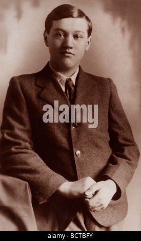 Young man in suit, historical photo around 1920 Stock Photo