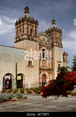 The Santo Domingo Church begun in 1572 by the Dominican  order is now a Museum on a pedestrian-only street in Oaxaca City Mexico Stock Photo