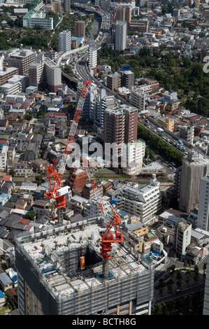 Aerial view from the Metropolitan Government observatory in Shinjuku district Tokyo Japan Stock Photo