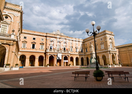 Piazza Giacomo Leopardi Recanati Macerata Italy Stock Photo