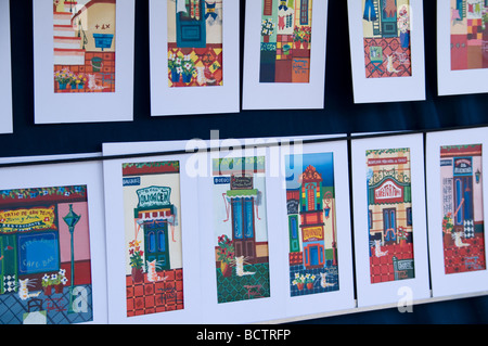 Paitings in Market in Recoleta, Buenos Aires, Argentina Stock Photo