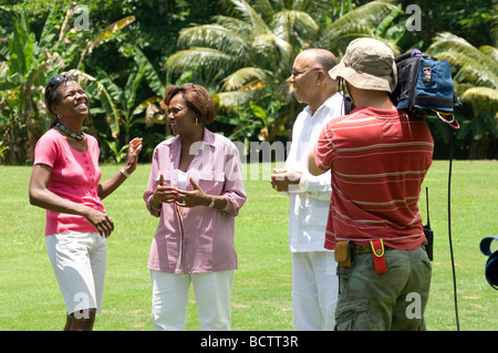 Mrs. Lorna Golding  and Deborah Roberts in Jamaica Stock Photo