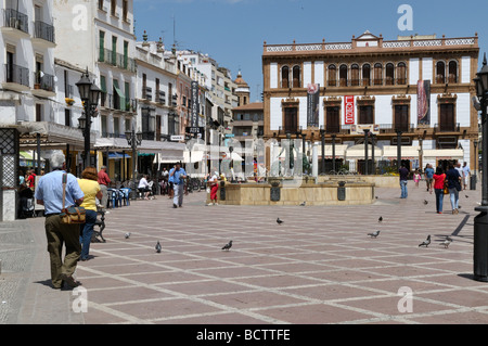 Plaza del Socorroa Central square in city of Ronda Andalusia Spain Stock Photo