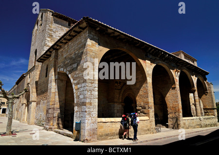 Spain, St. James Way: Romanesque church Santa Maria in Carrion de los Condes along the Camino Frances Stock Photo