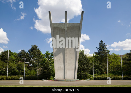 Airlift memorial, in the vernacular 'hunger rake', in front of the former Tempelhof Airport, Berlin, Germany, Europe Stock Photo