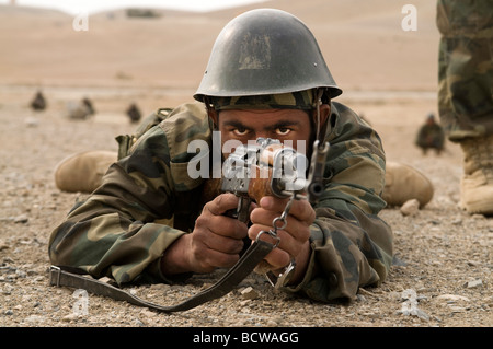 Afghan National Army recruits in training at the Kabul Military Training Center Stock Photo