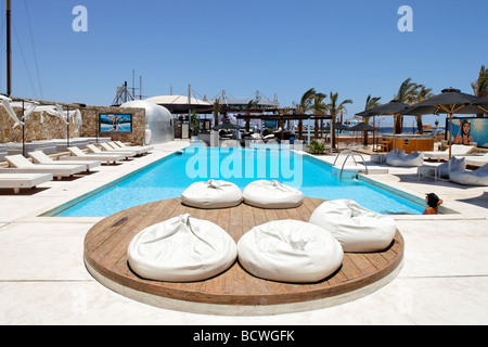 Discotheque with pool and bar, Hedkandi Beach Bar, marina, Hurghada, Egypt, Red Sea, Africa Stock Photo