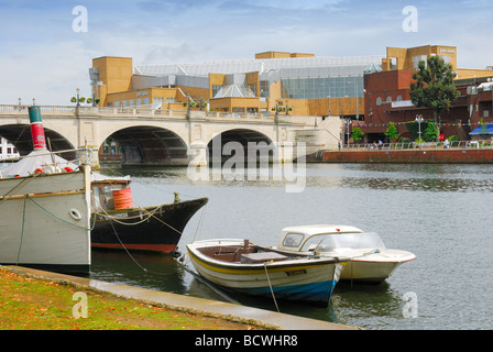 River Thames at Kingston with John Lewis store in background Stock Photo