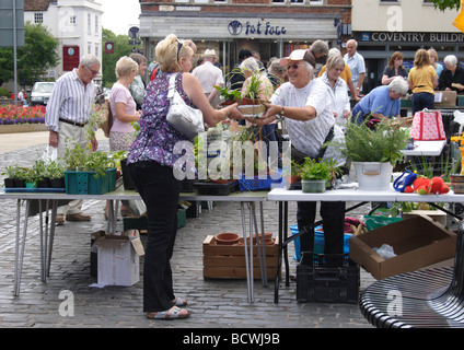 Street Market Abingdon Oxfordshire July 2009 Stock Photo