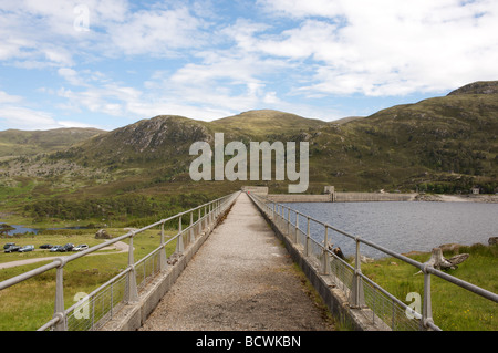 Mullardoch dam, part of the Affric-Beauly hydro-electric power scheme, Scotland. Stock Photo