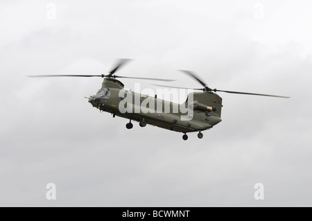 Royal Air Force Boeing Chinook Helicopter displays at the Royal International Air Tattoo RAF Fairford, England Stock Photo